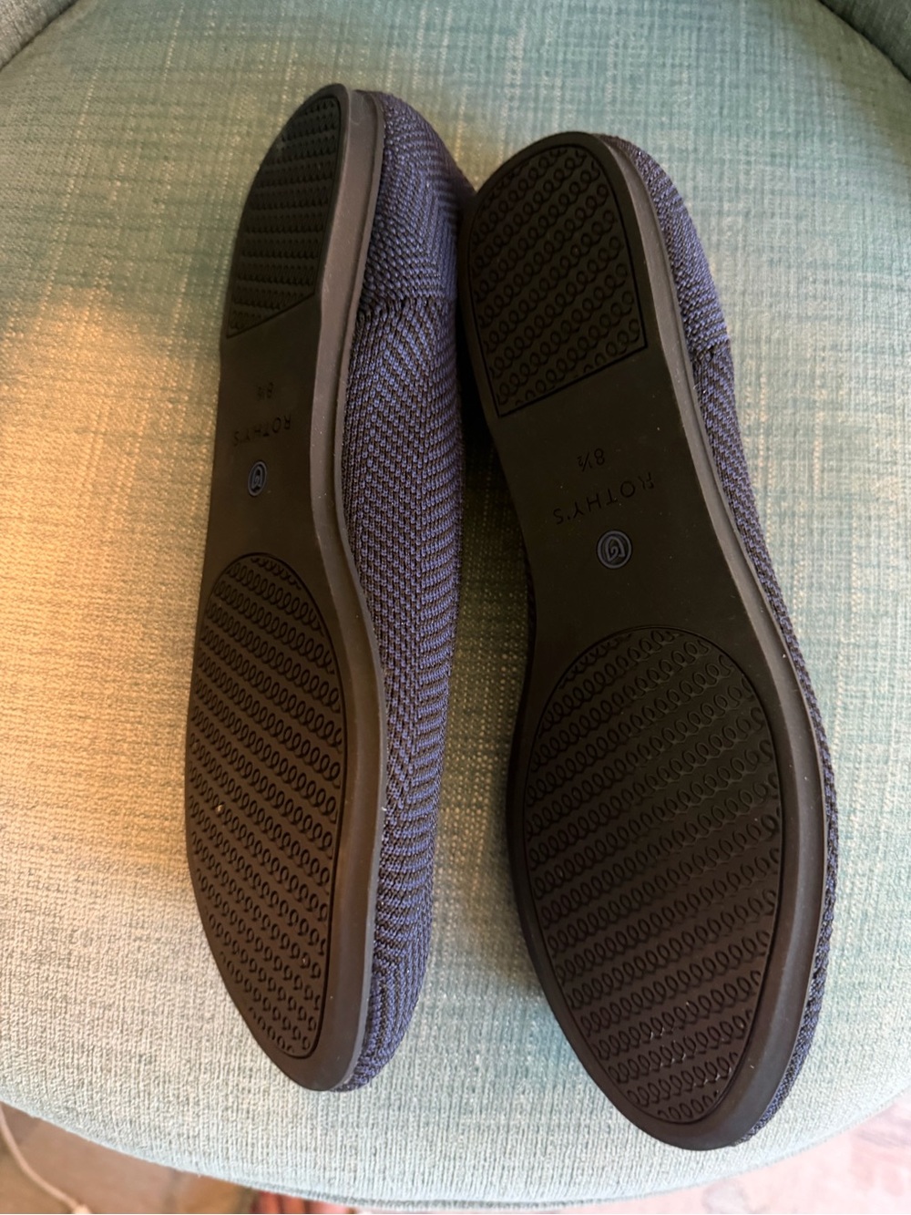 Rothy's Deep Navy Chevron Pointed Flats, Size 81/2 NWT - Picture 3 of 3